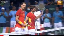 Davis Cup (play-off) Nadal/Lopez vs. Paes/Myneni / Last game & Interview