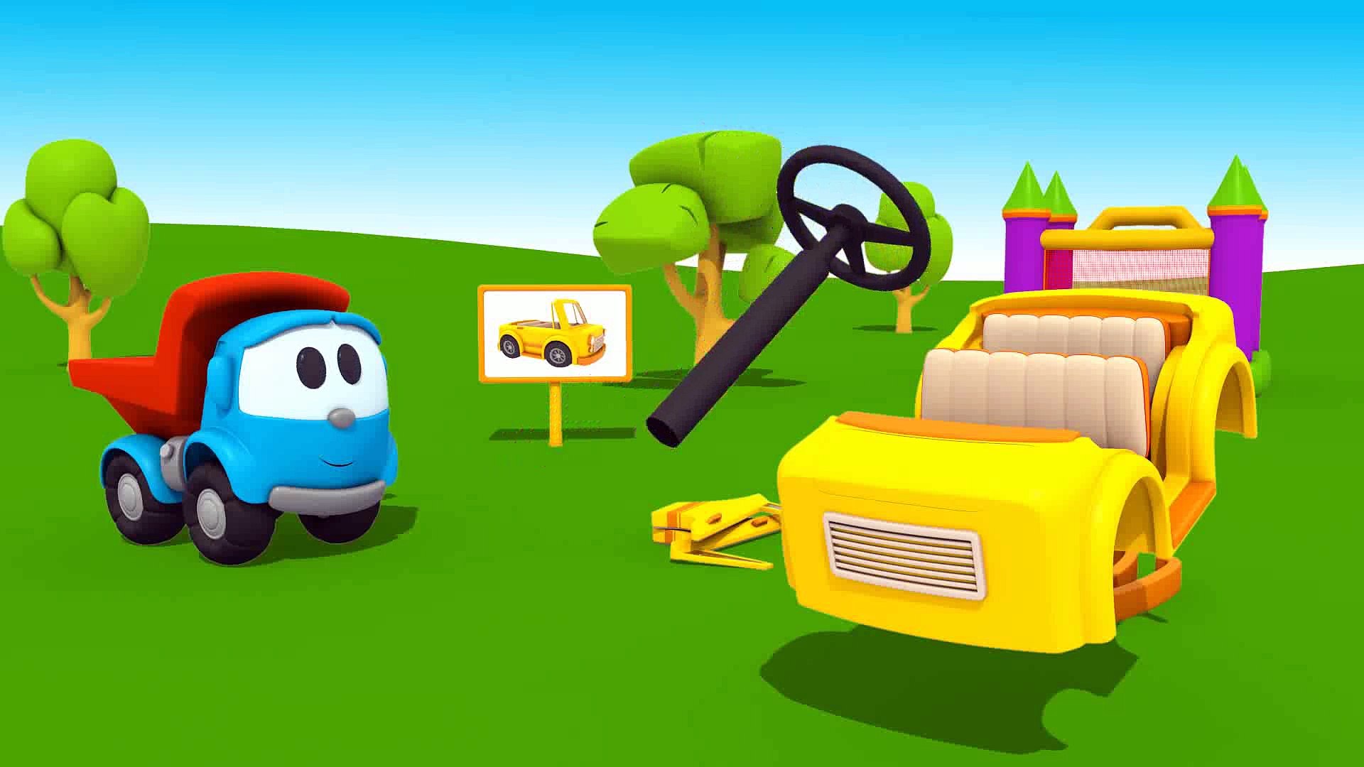 Educational cartoon. Leo the truck builds a cabriolet. 3D animation for  kids. Construction cartoons - Dailymotion Video