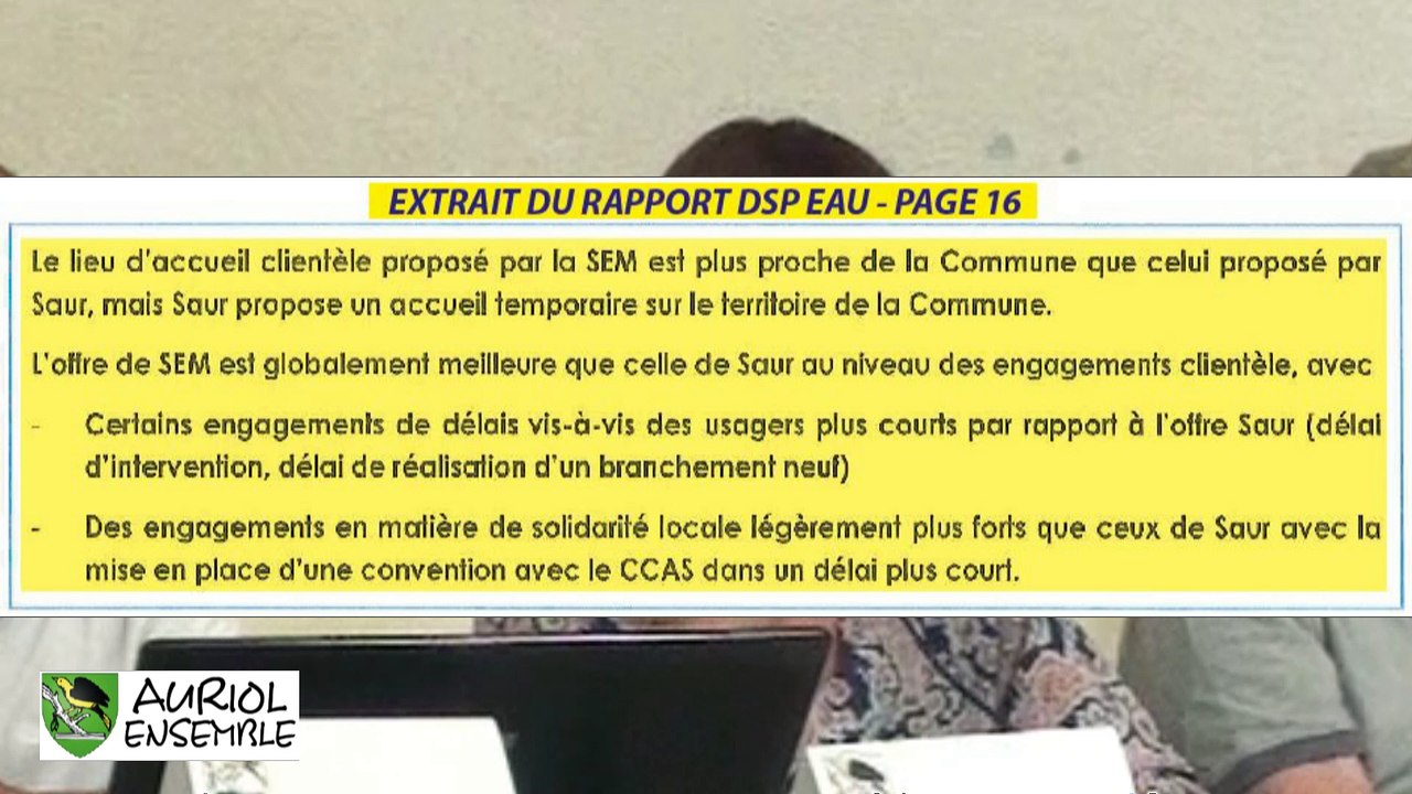 Auriol: Choix de délégataire Service de l'Eau - CM 1-07-2016