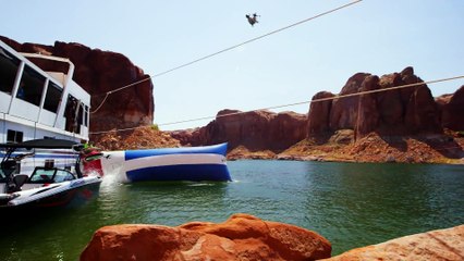 Une catapulte humaine sur l’eau!