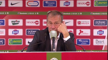 Conference de presse avec Jean-Marc FURLAN (BREST) - Viorel MOLDOVAN (AJA)