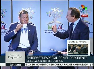 Pdte. Correa habla de los abusos de las compañías contra la natur