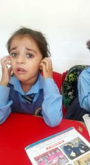 cute baby in school talking