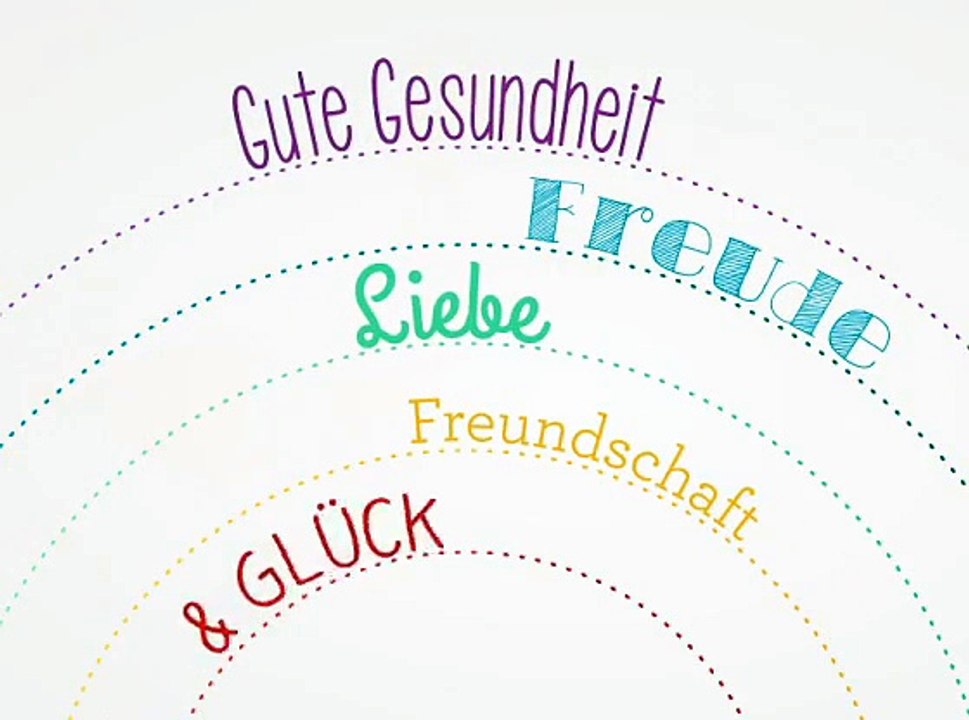 Ein Regenbogen voller guter Wünsche zum Geburtstag