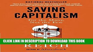 New Book Saving Capitalism: For the Many, Not the Few