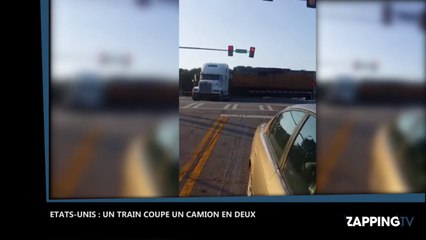 Etats-Unis : Un camion se fait couper en deux par un train (vidéo)