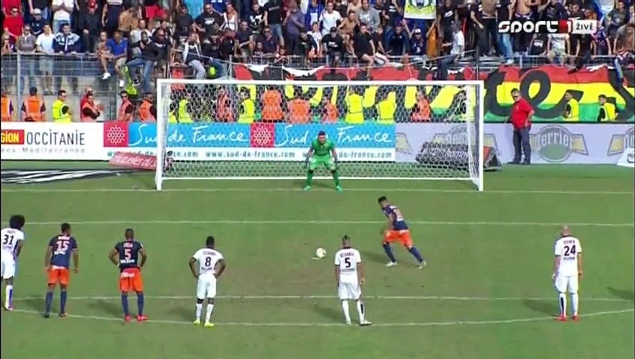 1-0 Ryad Boudebouz Penalty Goal France Ligue 1 - 18.09.2016 Montpellier HSC 1-0