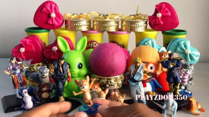 PLAYZDOH SURPRISE EGGS with Surprise Toys,Disney, Tom and Jerry with Ice Age and Street Fighter, Ryu, Ken, Chun-Li, Vega