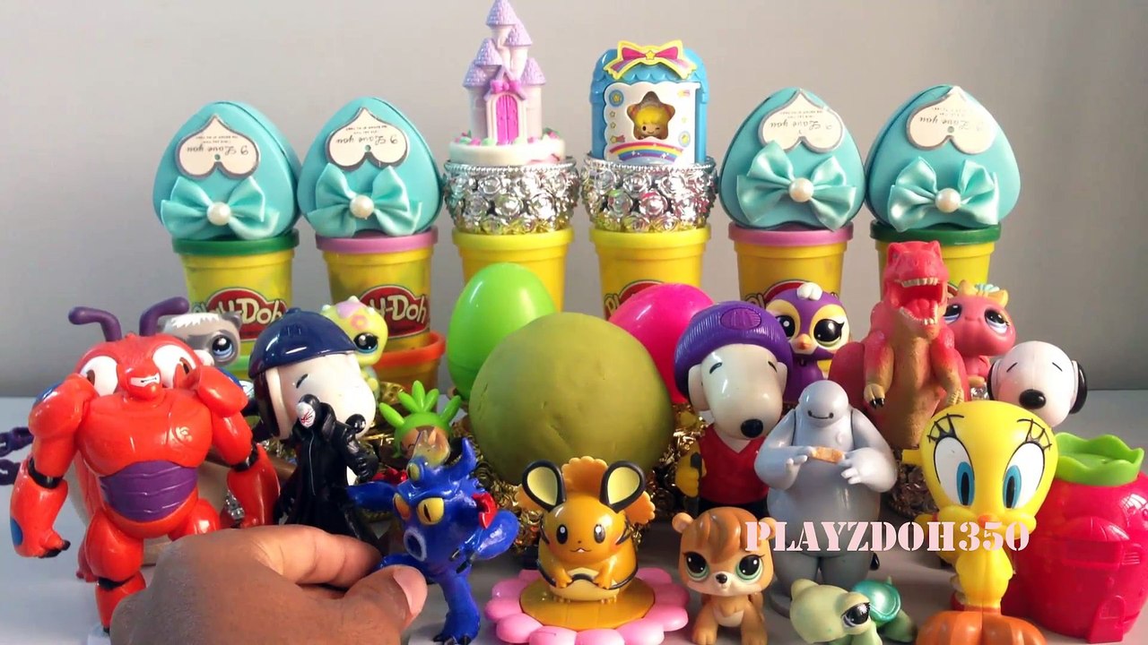 My Littlest Pet Shop with Snoopy and big hero 6, Surprise Eggs Video, Videos for Kids, Egg Surprise Toys for Kids