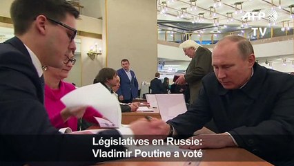 Législatives en Russie: Vladimir Poutine a voté