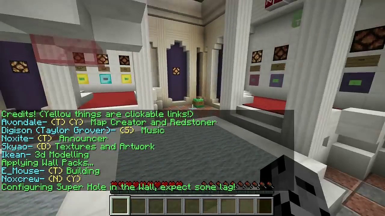 PAT And JEN MINECRAFT: SUPER HOLE IN THE WALL (...