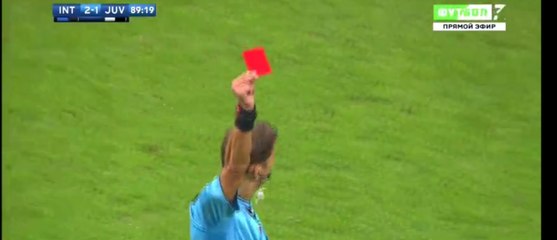 Ever Banega RED Card  HD- Inter 2-1 Juventus - 18-09-2016 HD