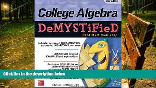book online College Algebra DeMYSTiFieD, 2nd Edition