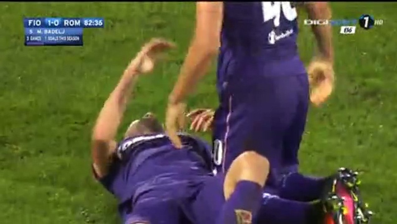 Milan Badelj GOAL - Fiorentina 1-0 AS Roma 18.09.2016 HD