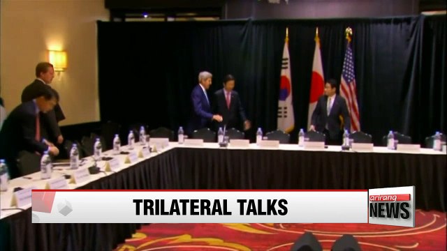 Foreign ministers of S. Korea, U.S., Japan hold talks on N. Korea