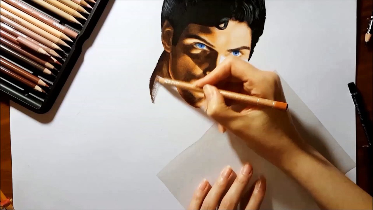 Speed Drawing of Christopher Reeve as Superman How to Draw Time Lapse Art Video Colored Pencil Illustration Artwork