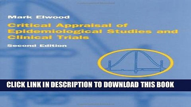 [Read PDF] Critical Appraisal of Epidemiological Studies Clinical Trials Ebook Free
