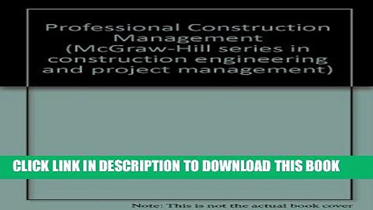 [PDF] Professional Construction Management (McGraw-Hill series in construction engineering and
