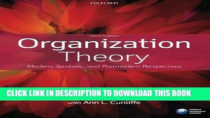 [PDF] Organization Theory: Modern, Symbolic, and Postmodern Perspectives Full Colection