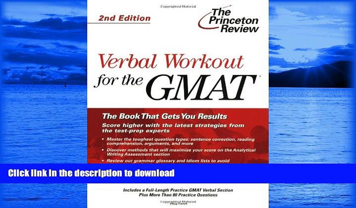 FAVORITE BOOK  Verbal Workout for the GMAT, 2nd Edition (Graduate School Test Preparation) FULL