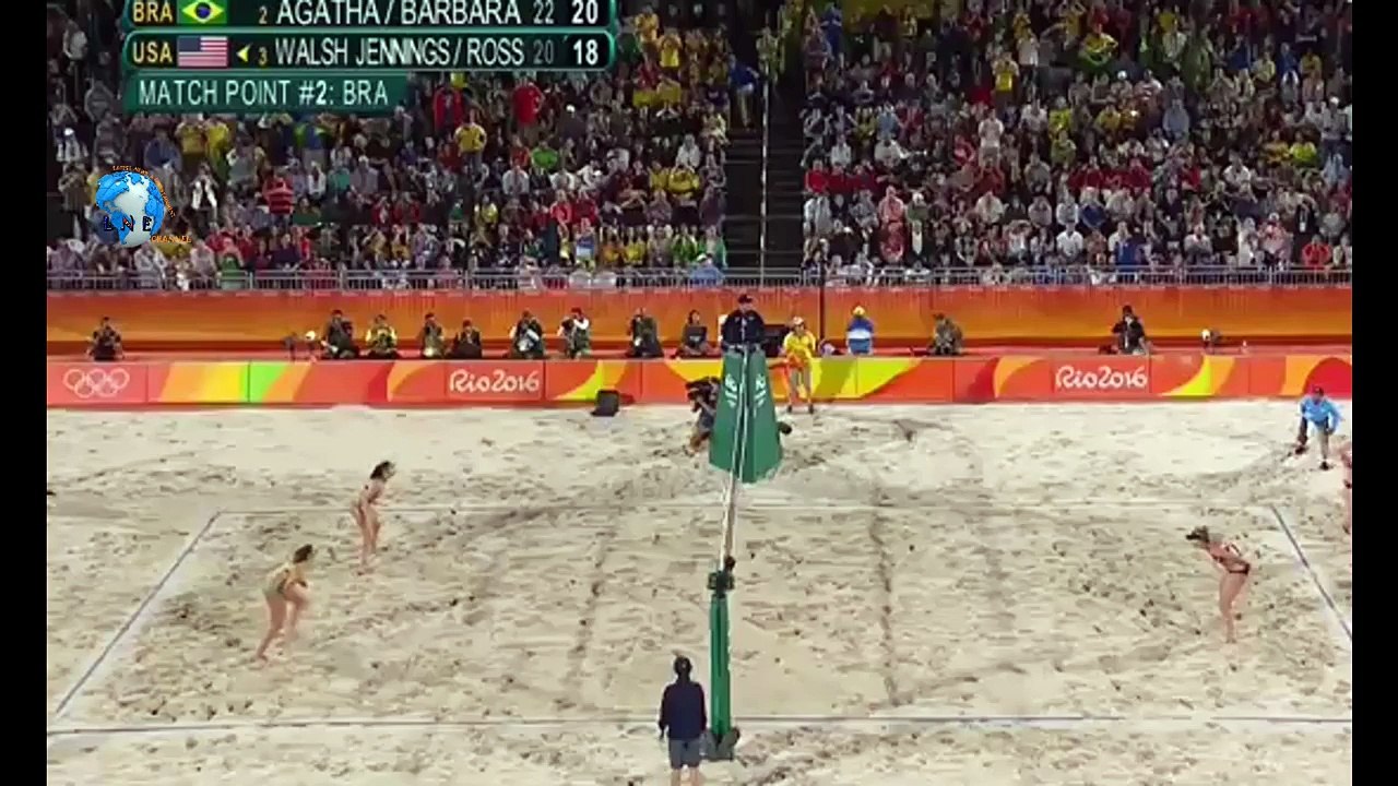 Brazil defeats to Team USA in women's beach volleyball semi in Rio Olympics.2016-96GFs9nJ968