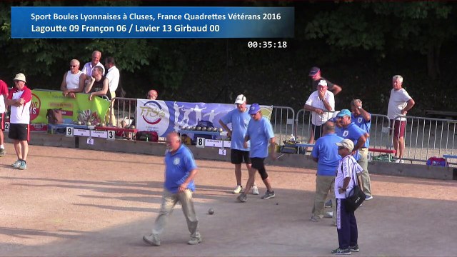 Deuxièmes parties de poules, 2/2, Sport Boules, France Quadrettes Vétérans, Cluses 2016