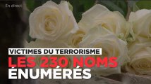 Hommages aux Invalides : les noms des 230 victimes du terrorisme cités