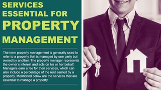 Property Management Entails the Following Various Services