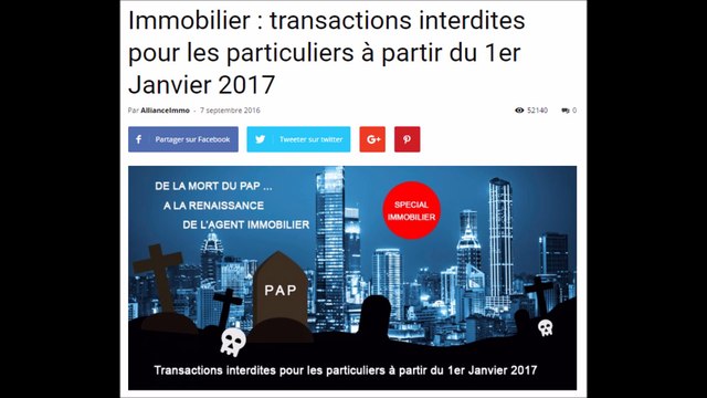 les particuliers devront passer par une agence immobiliere en 2017 : Hoax
