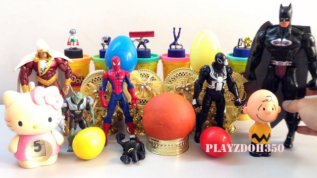 PLAY DOH SURPRISE EGGS with Surprise Toys,Marvel, Captain America,Spiderman,Marvel, Batman,Surprise Eggs Video for kids