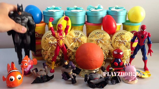 PLAY DOH SURPRISE EGGS with Surprise Toyss,Marvel and Spiderman with Battman, toys Videos For kids,Disney, Finding Nemo