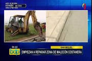 San Miguel: inician trabajos para reparar zona de malecón Costanera