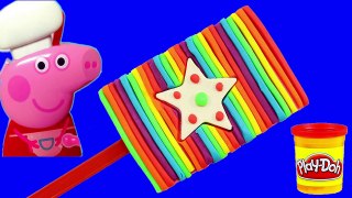 Play doh stop motion! - Peppa pig watch create icecream star play dough clay toys