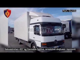 Tải video: Report TV - Durrës, sekuestrohen 475 kg kanabis në një kamion me destinacion Italinë