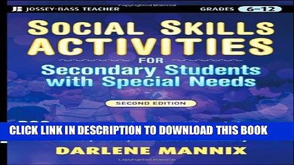 [PDF] Social Skills Activities for Secondary Students with Special Needs Full Collection