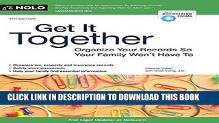 New Book Get It Together: Organize Your Records So Your Family Won t Have To