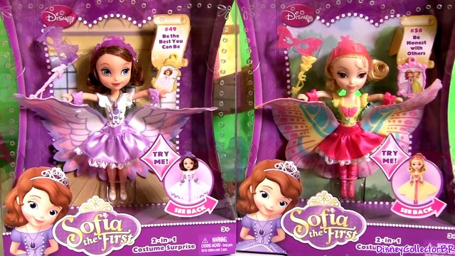 Sofia The First 2-in-1 Swan Dress Doll & Princess Amber Butterfly Dress Disney Masquerade Dolls