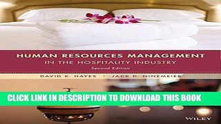 New Book Human Resources Management in the Hospitality Industry