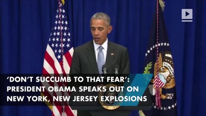 Obama, following bombing attacks, urges Americans not to give in to fear