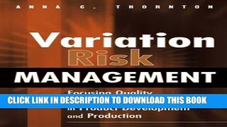New Book Variation Risk Management: Focusing Quality Improvements in Product Development and