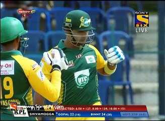 Super 6's- 1st Inn - Mangalore United Vs Namma Shivamogga - Sep 17, 2015