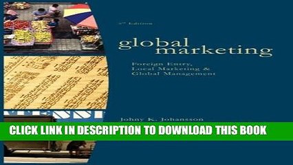 New Book Global Marketing: Foreign Entry, Local Marketing, and Global Management