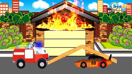 Racing Cars and fire truck and police car | Cars & Trucks cartoon for children