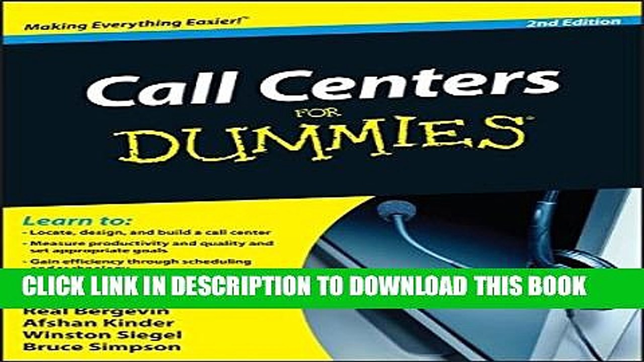[PDF] Call Centers For Dummies Full Online