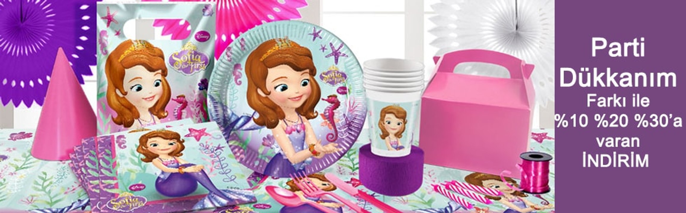 Sofia Parti Malzemeleri | Prenses Sofia Doğum Günü Süsleri | Fiyatları Parti Dükkanım