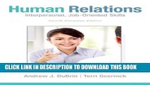 New Book Human Relations: Interpersonal, Job-Oriented Skills, Fourth Canadian Edition Plus NEW