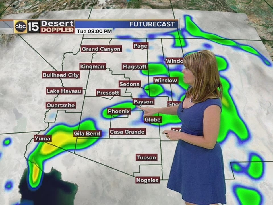 Rain moving into the Valley