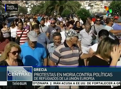 Grecia: extrema derecha protesta contra refugiados en Lesbos