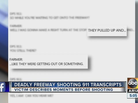 Police still investigating deadly freeway shooting on Phoenix, 911 transcript released