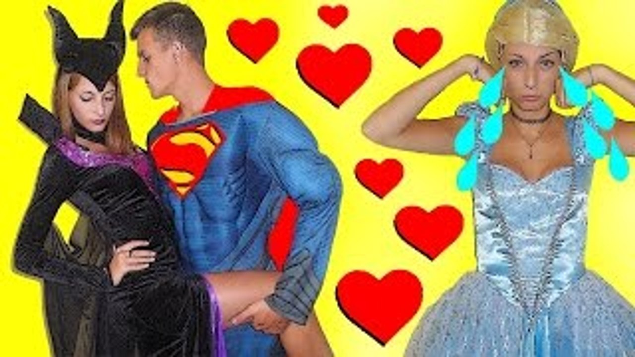 Superman Kiss Maleficent. Princess Marian weeps! - Funny Superhero Movie in Real Life :)